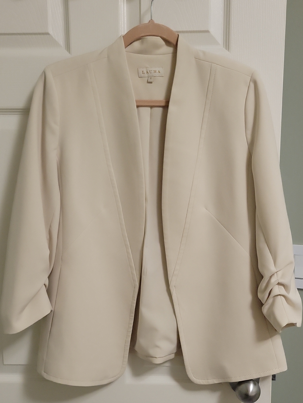 Lacra Cream Open-Front Blazer